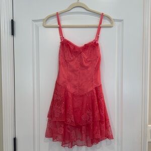 Coral lace dress NWOT